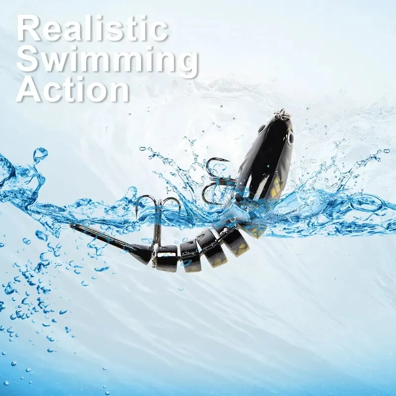 3 unids/caja pesca Wobbler realista 7 segmentos Swimbait Crankbait cebo duro lento 10 cm/15g Isca señuelos artificiales aparejos de pesca - imagen 4