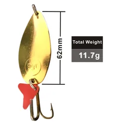 Señuelo de lentejuelas para carpa, cuchara giratoria de hierro doble, señuelo de pesca, 2 uds., aparejos de pesca de corriente de cobre