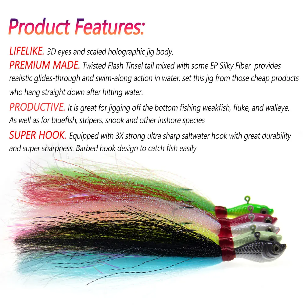 Bimoo Jig Heads Plomados 10-28g – Señuelos de pesca marina - imagen 5