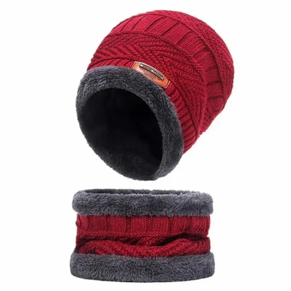 Gorro de punto de invierno cálido de terciopelo con cuello protector - imagen 3