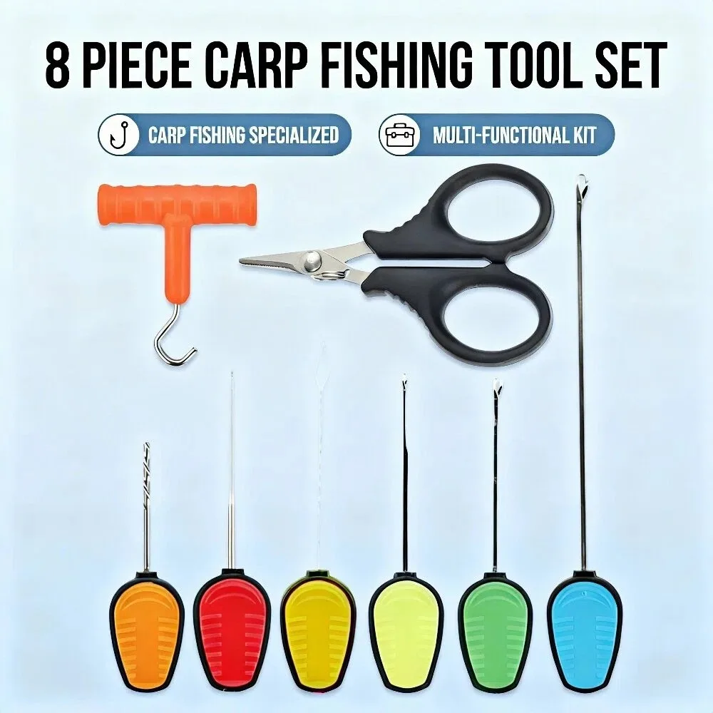Kit agujas montaje boilies pop-up Hirisi – Tijeras y herramientas incluidas