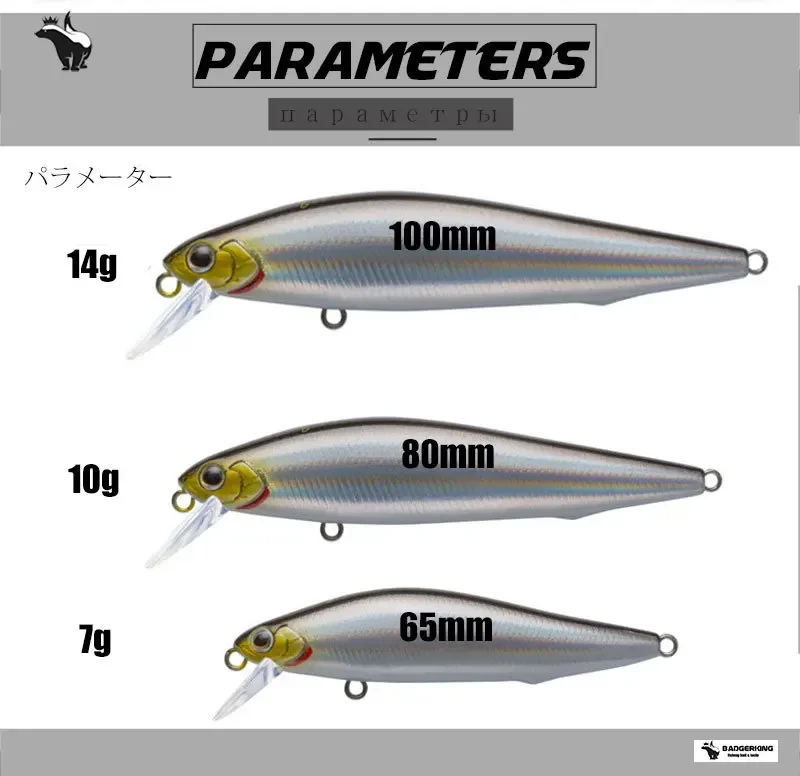 Artificial Bait for Bass Fishing, Slow Sinking Lure, Epoxy Coated Minnow, Crankbait Wobblers, High Quality - imagen 2