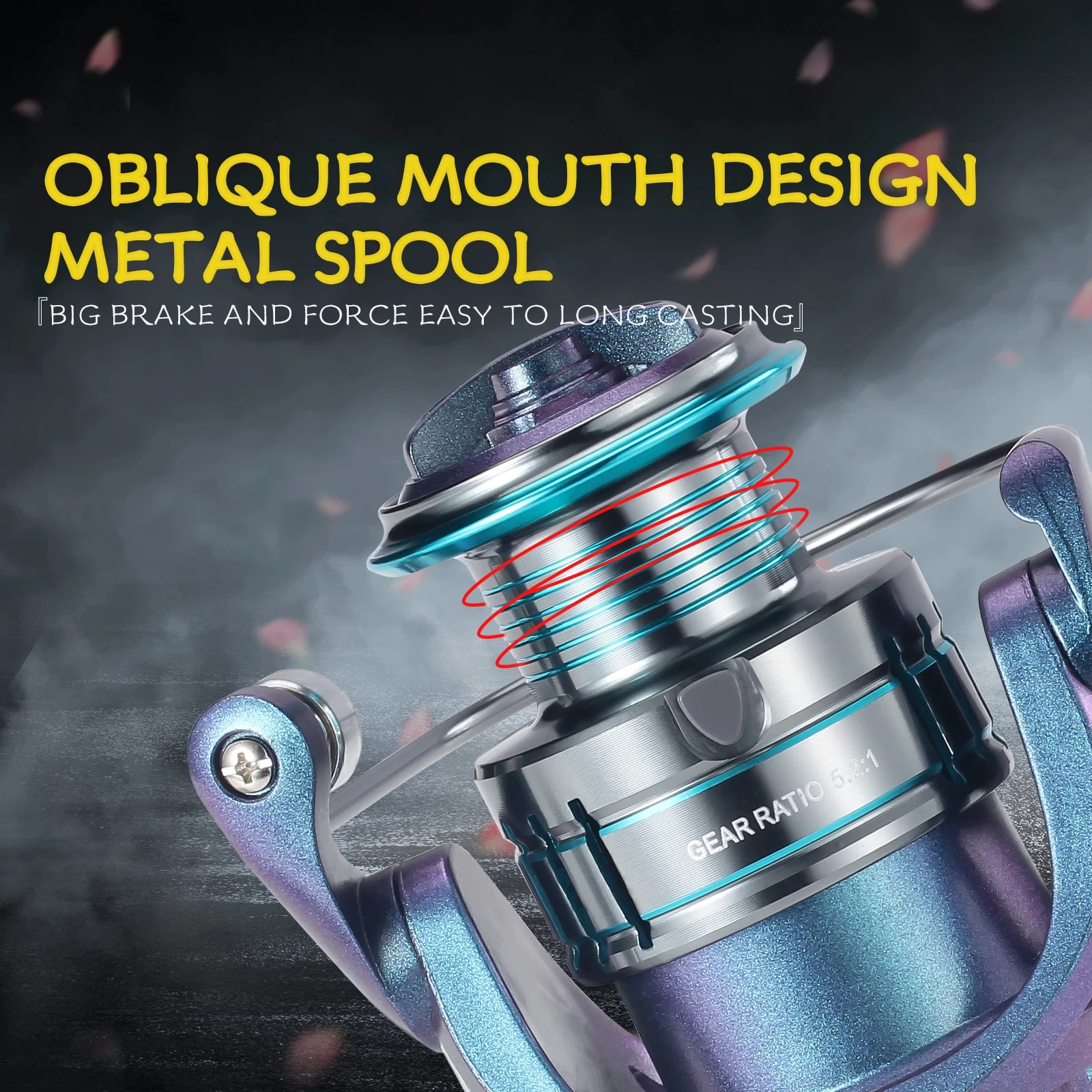 Spinning Gapless Fishing Reel 5.2:1/4.8:1 Gear Ratio 10KG Max Drag Stainless Steel 3+1BB Metal Spool for Freshwater Saltwater - imagen 4