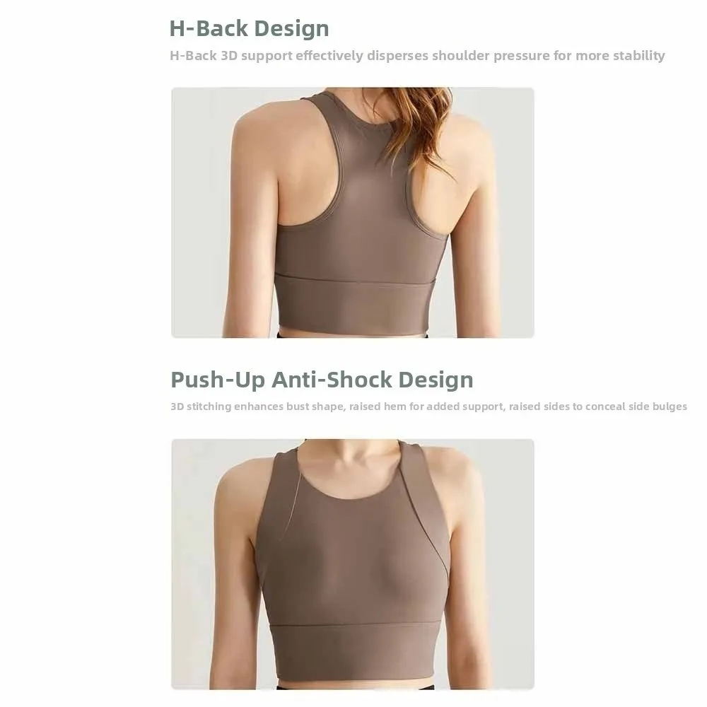 Sujetador deportivo elástico antiflacidez, chaleco de Yoga elástico de secado rápido, sujetador de entrenamiento transpirable absorbente de golpes para Fitness y gimnasio - imagen 3