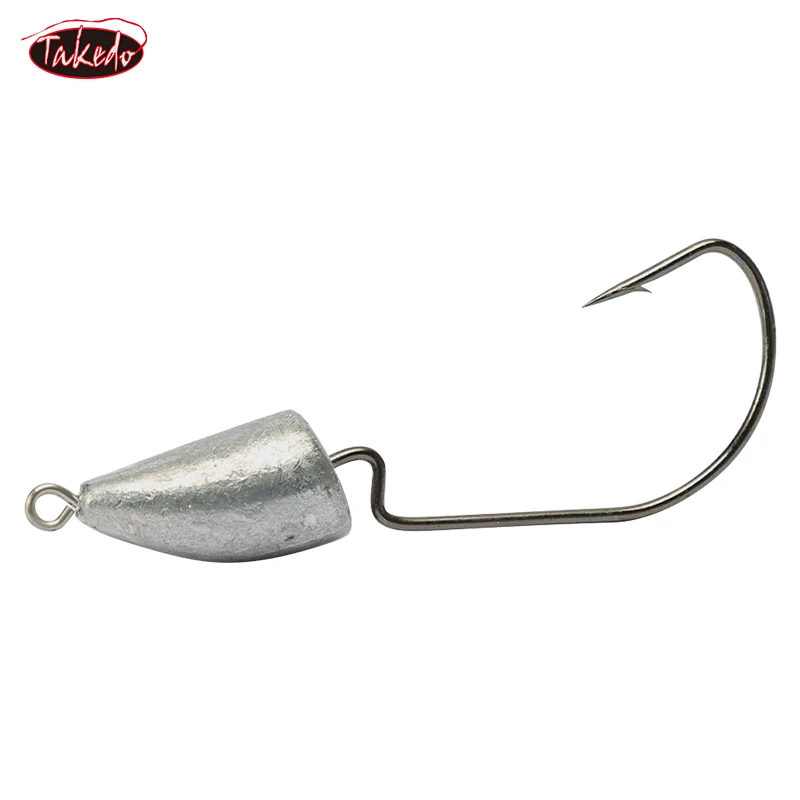 TAKEDO 5G 7G 10G 14G bala Jig cabeza anzuelo de pesca accesorios raíz Original manivela anzuelos Rockfish suave gusano gancho para lubina trucha - imagen 3