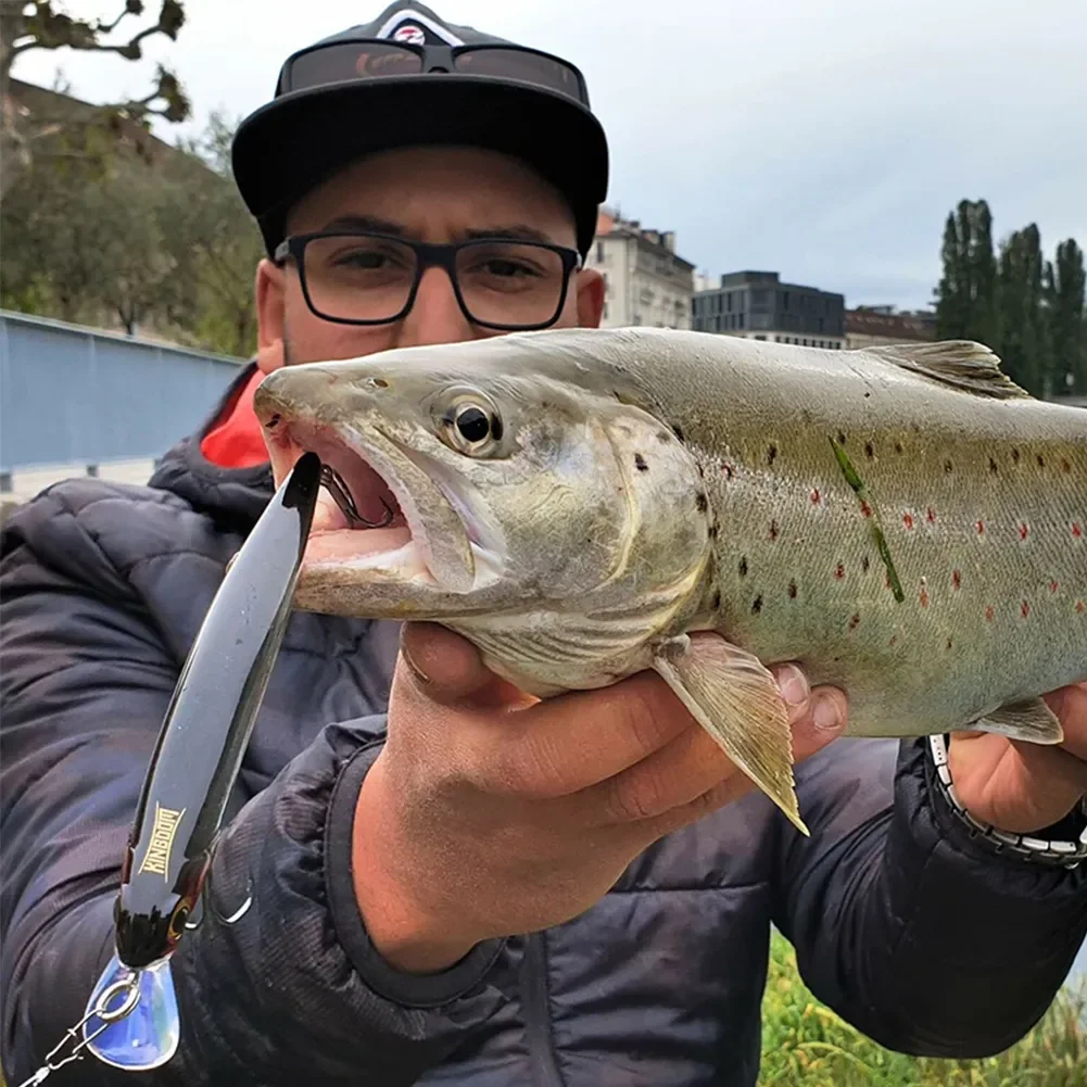 Kingdom-cebo de pececillo que se hunde, 60, 80, 95, 105mm, Jerkbait que se hunde, Swimbait, imán, transferencia, señuelo de pesca duro de fundición larga - imagen 5