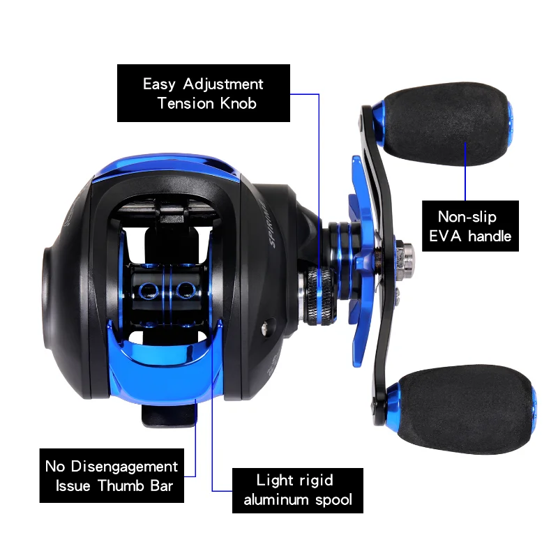 Sougayikang-carrete de Baitcasting de 8Kg, arrastre máximo 9 + 1 BB, relación de engranaje 8,1: 1, carrete de pesca de alta velocidad para pesca en agua dulce y salada - imagen 5