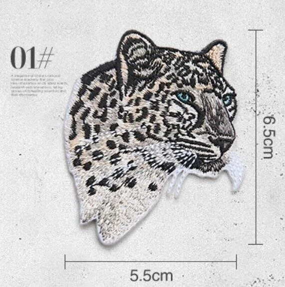 Animal Tiger Leopard Embroidery Patches Ironing Applications for Military Army Stripes Clothes Iron on Clothing Applique Sticker - imagen 2