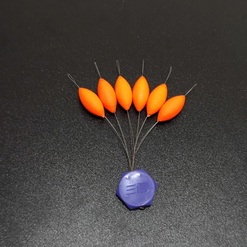 5 paquetes/lote flotador de pesca de carpa 000 # -1 #   Mini flotadores de siete estrellas, accesorios de aparejos de pesca Bobber ovalados naranjas B696
