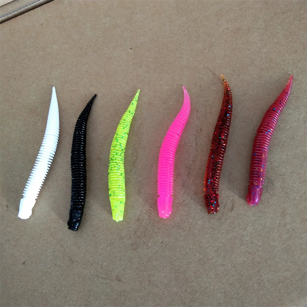 30 Uds 7cm/1,3g 5cm 0,5g gusano cebo suave Señuelos de Pesca Pesca de carpa señuelo de lubina Isca aparejos de Pesca artificiales - imagen 2