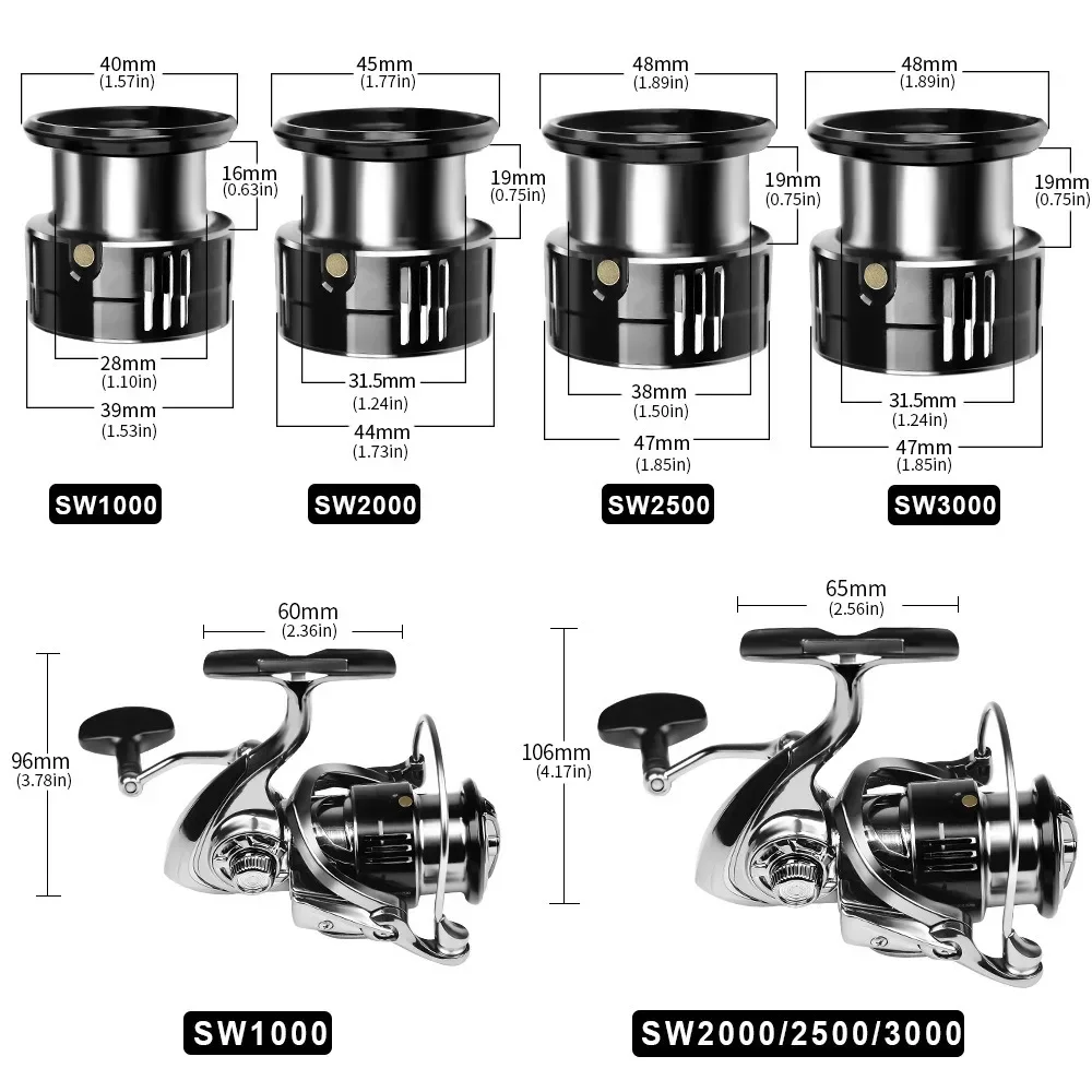 Carrrete giratorio CNC 1000S-3000S 5,5:1 7BB para pesca deportiva - imagen 5
