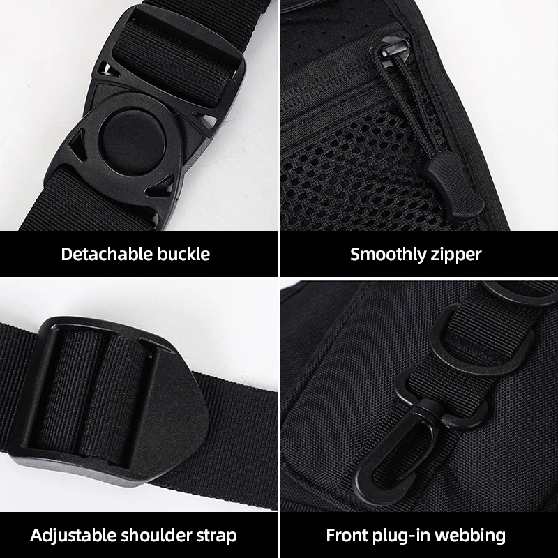 Chaleco de pesca táctico, mochila con señuelo para viajes al aire libre, bolsas de pecho para correr, Molle, senderismo, ciclismo, caza, escalada, Camping, bolsa deportiva - imagen 5