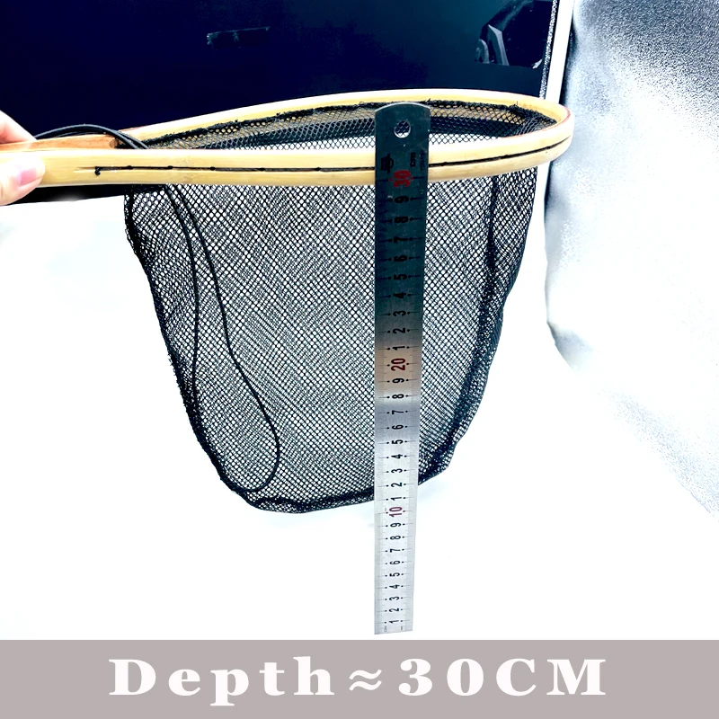 TAKEDO DT01 Material de bambú 30CM de profundidad red de aterrizaje red de pesca con mosca de agua dulce equipo de pesca para trucha lubina - imagen 5
