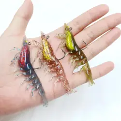 DUODUOYU 3 uds 9cm/12g 8cm/8g TPE cebo de pesca de camarones suaves plantillas de cabeza de plomo Isca señuelo de silicona Artificial con anzuelo aparejos de pesca