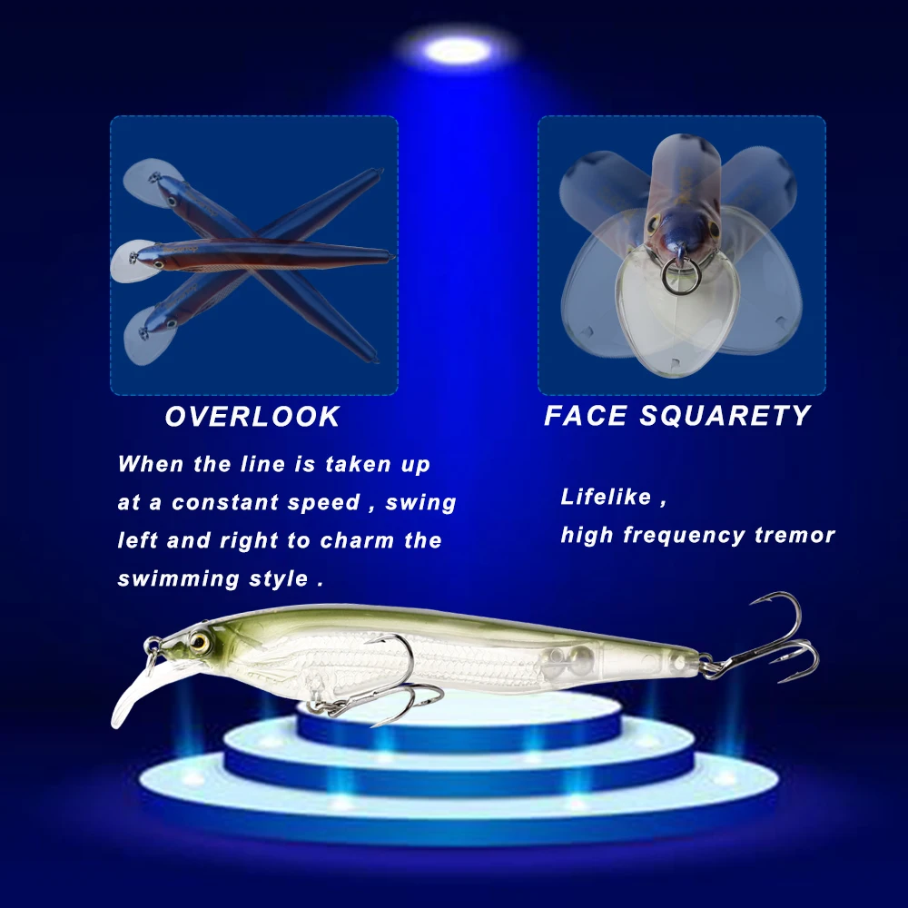 CCLTBA-cebos duros Minnow, Señuelos de Pesca artificiales de plástico, Wobbler flotante para aparejos de pesca, señuelo para perca, trucha, lubina, 11m, 13g - imagen 4