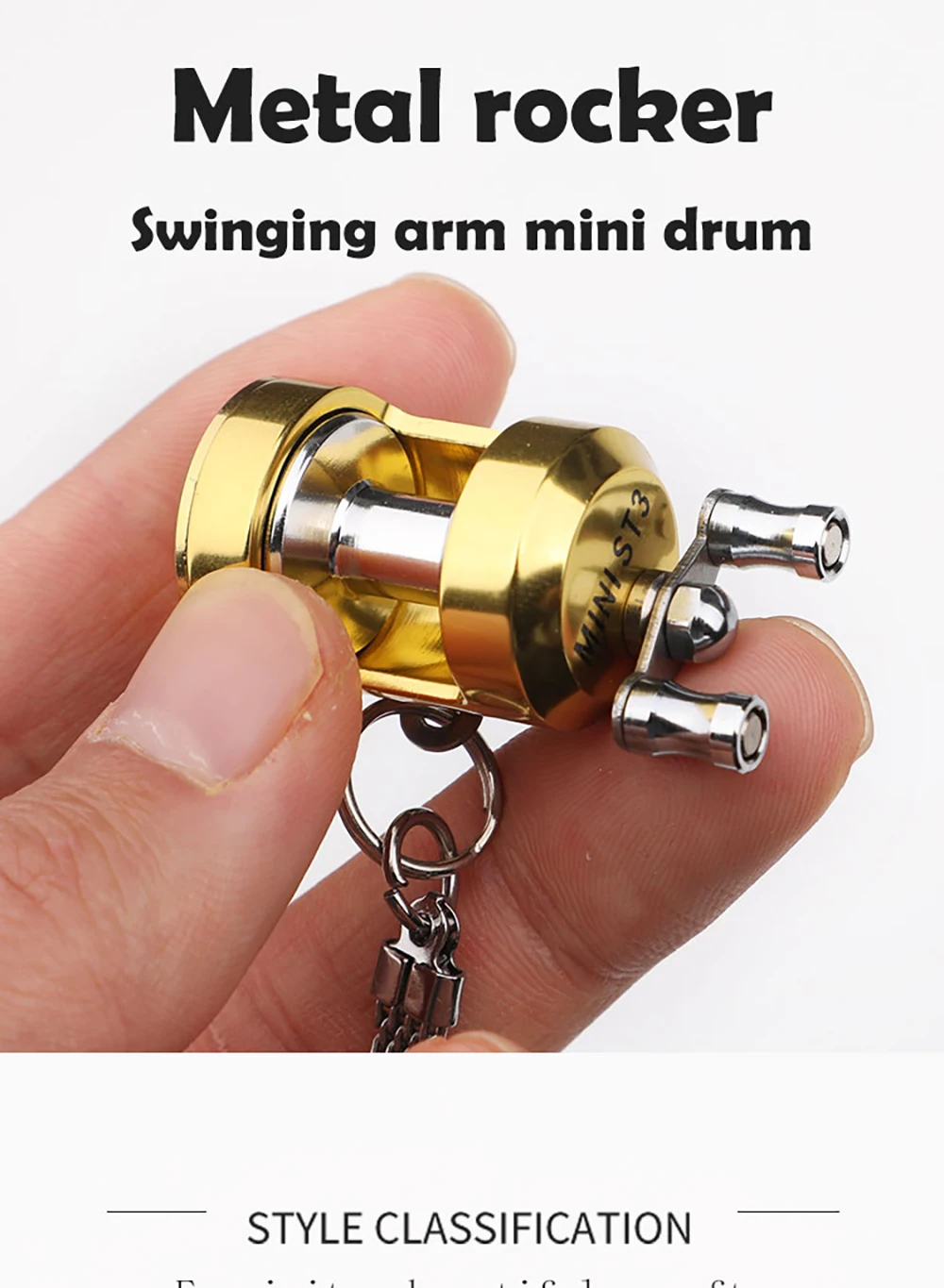 ESFISHING-llavero de carrete de pesca giratorio, accesorio de Metal para coche, novedad de 2022 - imagen 5