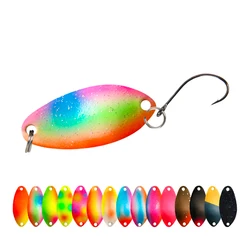 7 unids/set 2,5g 3,5g 5g Cobre SpoonBait plantilla de Metal señuelo de Pesca UV luminoso Spinner cebo trucha Chub perca salmón Lucio aparejos de Pesca