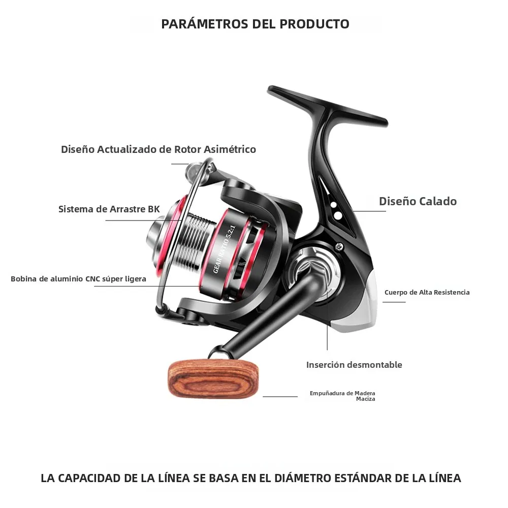 Huidiao-Mini carrete giratorio ligero, serie 500/800, relación de engranaje 5,2: 1, carrete de pesca en hielo, mango Reversible, carrete de Metal para invierno - imagen 3