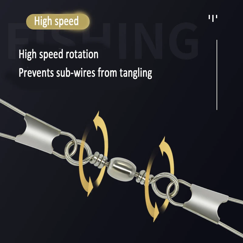 Wifreo 20 piezas barril giratorio pesca con doble presión de seguridad Pin de cambio rápido # 18- # Conector de pesca 5/0, anzuelo giratorio, aparejos de carpa - imagen 5