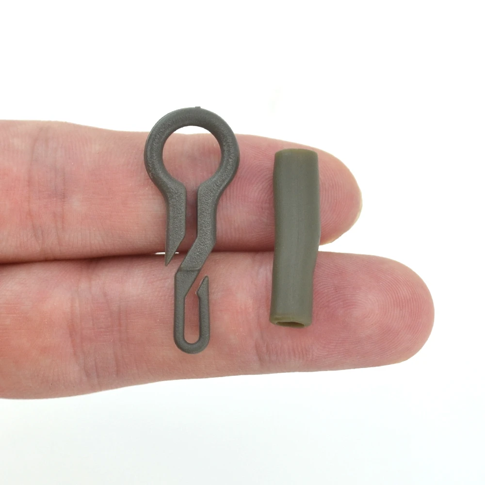 Clips traseros de goma para pesca de carpa, accesorios de pesca de carpa de seguridad con manga, 10 unidades, AI059 - imagen 2