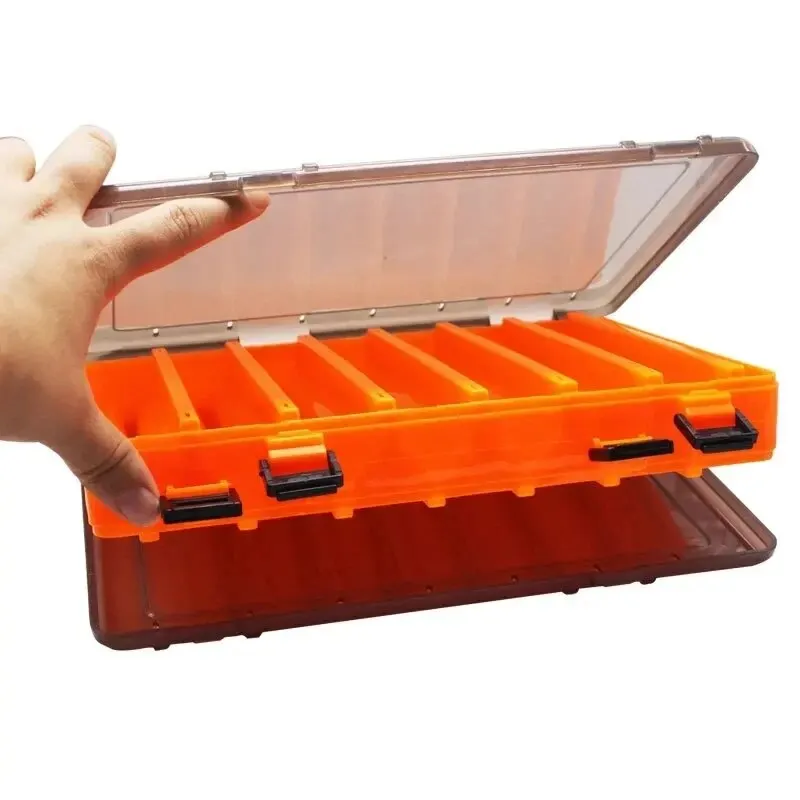 Caja de accesorios de pesca de camarón Burle, caja de plantilla de calamar, aparejos de cebo en T de doble cara, Folio O caja de plástico de madera para Fi - imagen 5
