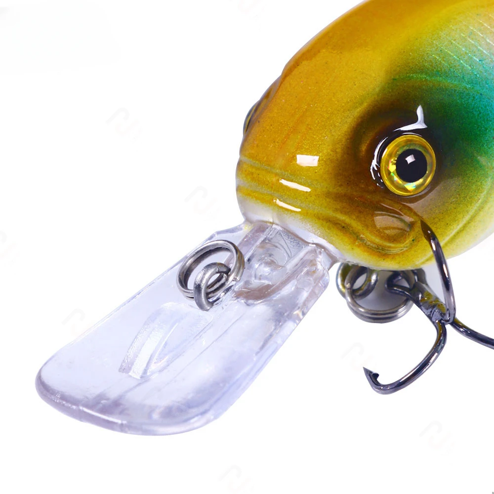 Un primer plano de un señuelo de pesca con un diseño vívido de peces realistas