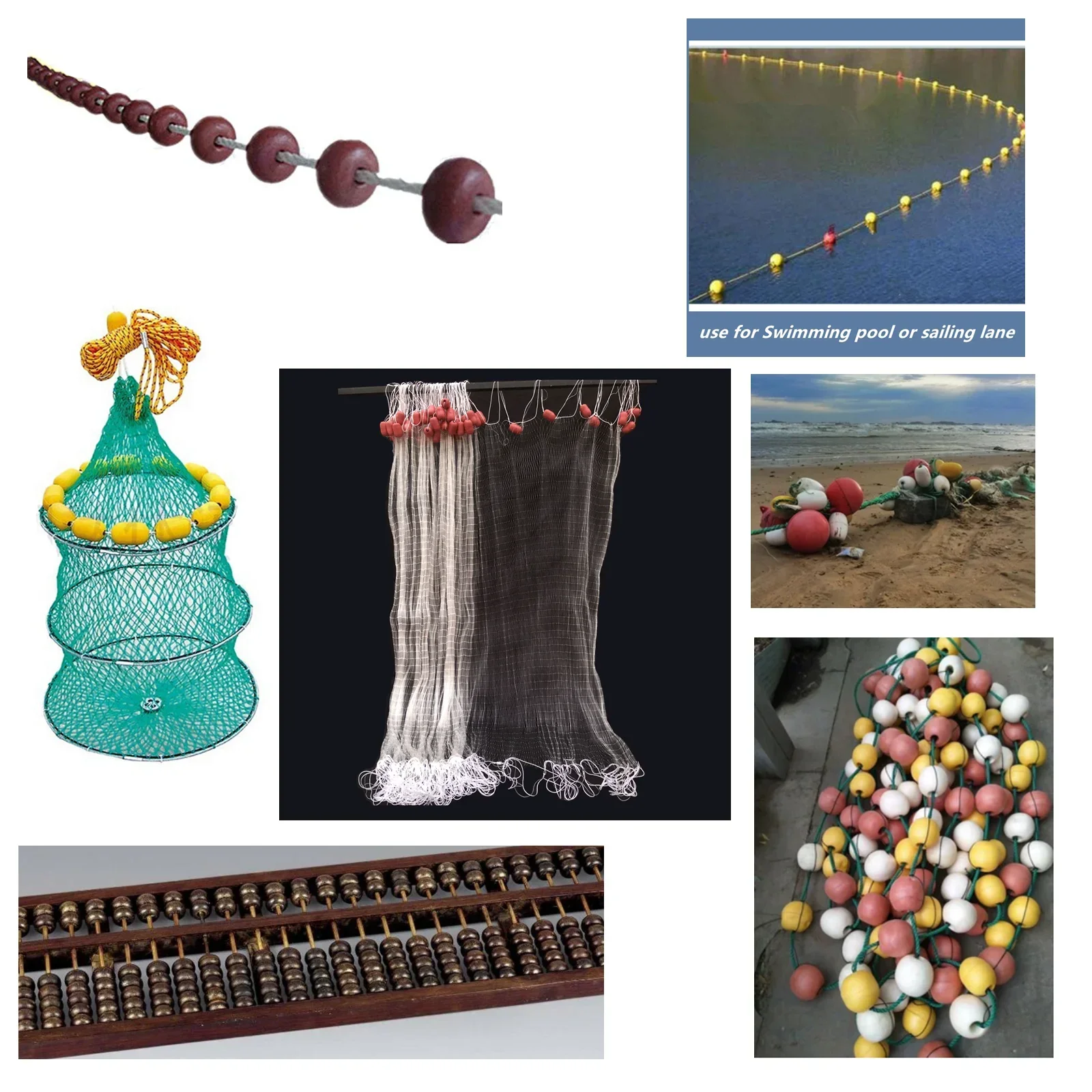 Boyas de PVC duras de alta presión de forma plana, bolas flotantes para red de pesca o jaula de peces, equipo de pesca multiusos para exteriores, envío gratis - imagen 3