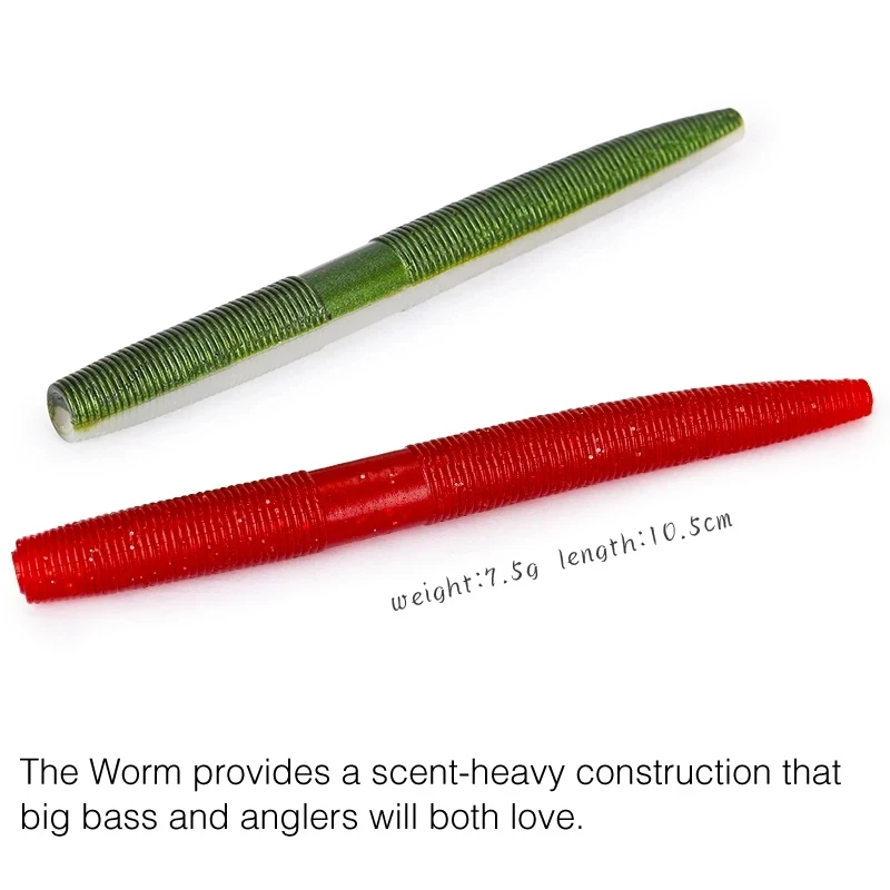 TSURINOYA Senko-Juego de Señuelos de Pesca blandos con anzuelo loco, cebos de palo pesado impregnado de sal, señuelo de lubina Texas Rig, 10,5 cm, 13cm - imagen 5