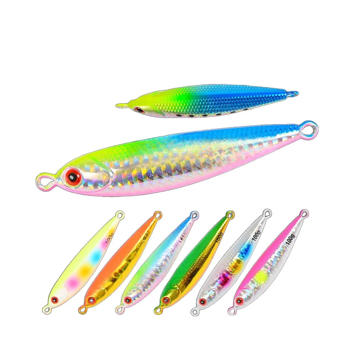 Señuelo de pesca en el océano, Jigbait de caballa, 80g, plantillas de Metal coloridas, cebo duro de mar, señuelos artificiales de fundición a tierra, 1 pieza en oferta - imagen 5