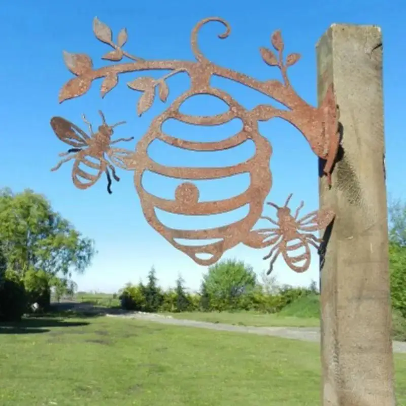 Colgante Metálico Panal de Abeja – Adorno para Jardín y Exterior - imagen 3