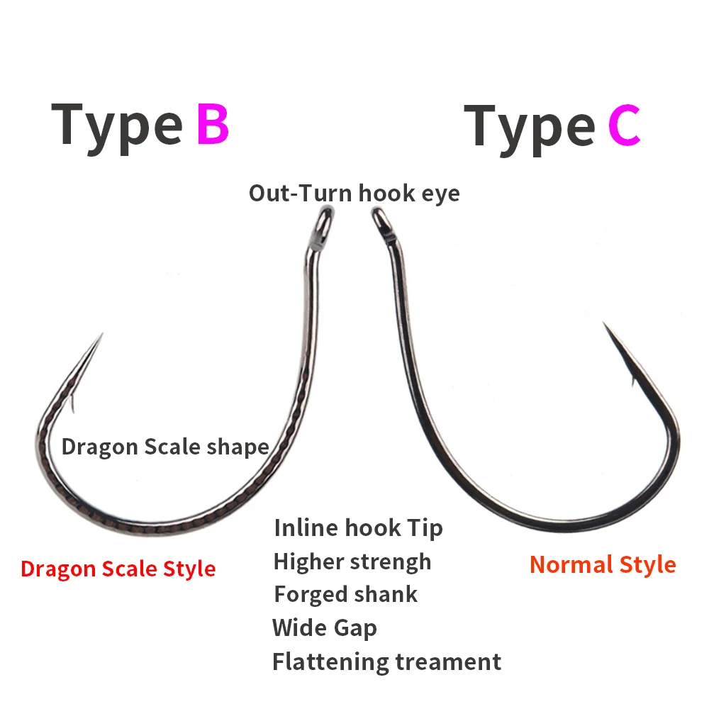 ICERIO-anzuelo luminoso de acero de alto carbono, gusano loco, manivela, gusano, lubina, trucha, Lucio, de gran espacio gancho de pesca, aparejo de tiro de gota - imagen 4