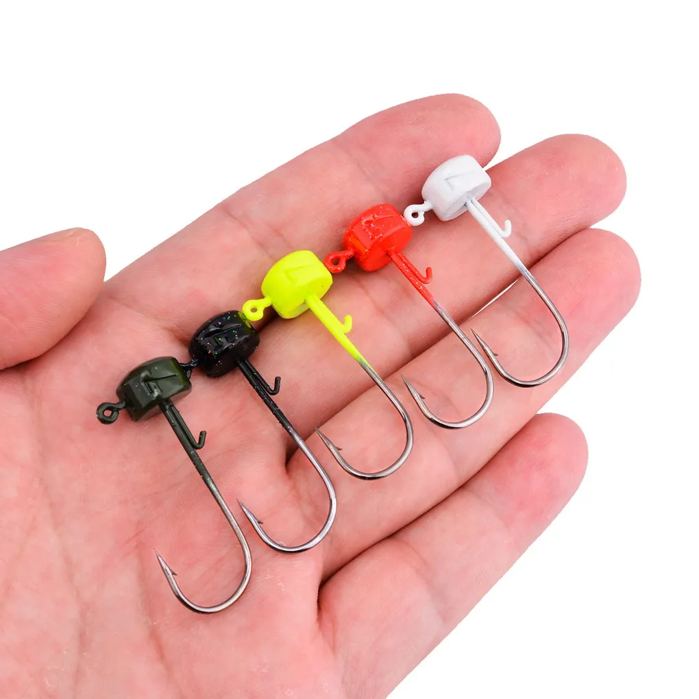Anzuelos de pesca con cabeza de anzuelo Ned coloridos, 5 uds., anzuelos con cabeza de seta, aparejos de pesca afilados de 2,8g-7g para cebos blandos - imagen 4