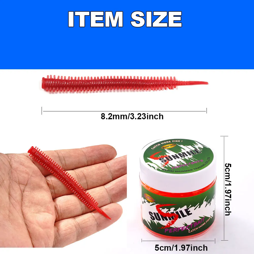 SUNMILE 10 Uds señuelos de gusanos de arena 8,2 cm pesca en sal señuelos blandos artificiales de silicona lubina trucha cebos de plástico - imagen 4