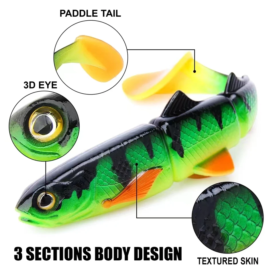 Rooblinos Pike Stinger Rig Hook System con Swimbait 3D, señuelo suave, cebo de pesca, paleta, colas en T para Zander Pike, pez de juego grande - imagen 3