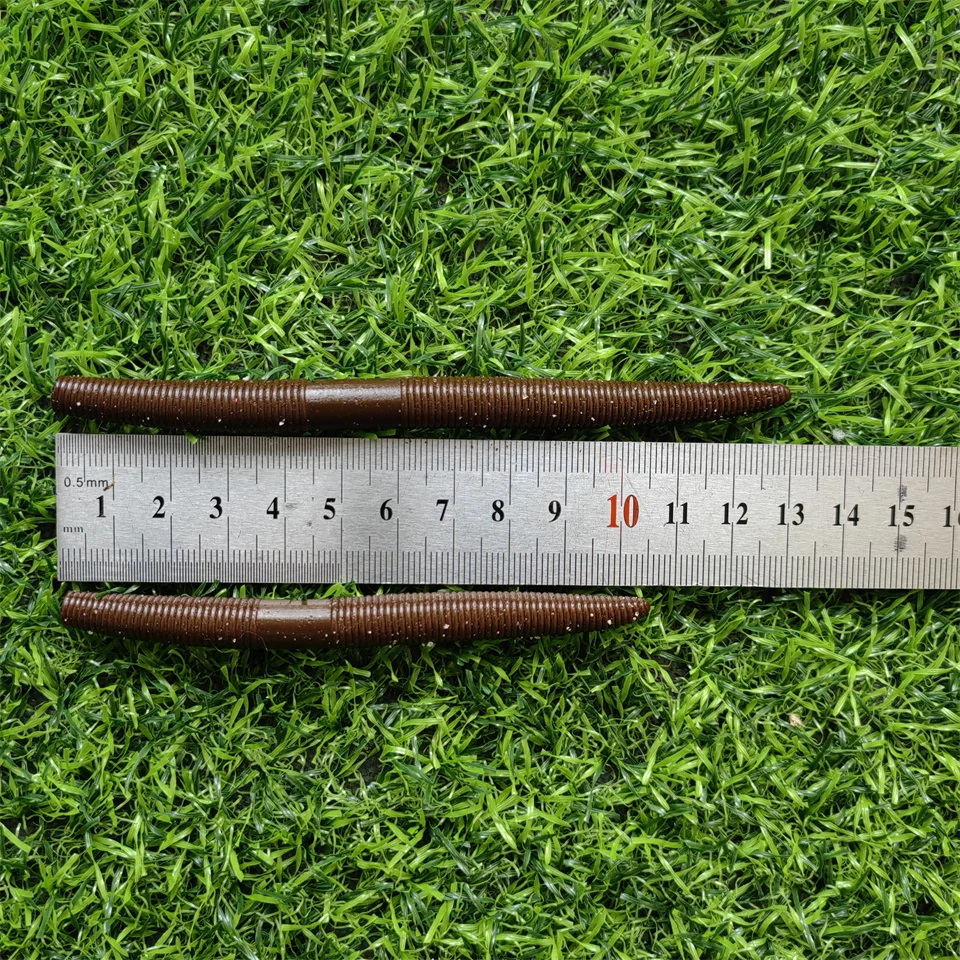 MUKUN 10 unids/lote señuelo de pesca cebos de silicona 5,4g/7,4g suave Swimbait gusano cebo Artificial pesca Wobblers para Neko Rig - imagen 4