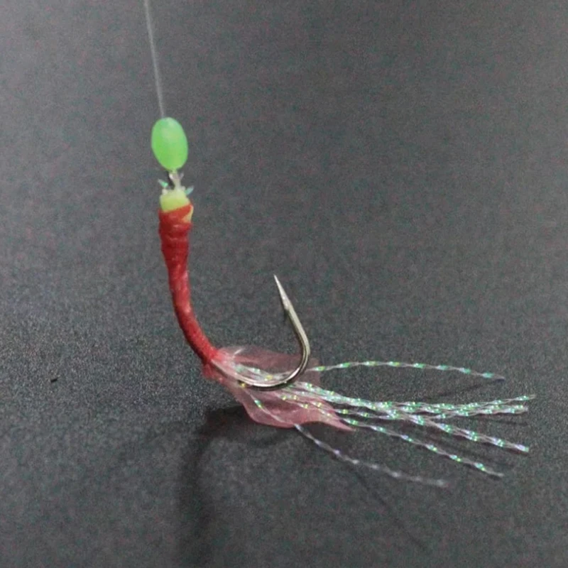 Anzuelo de Pesca biónico, gancho de piel de goma, cuentas luminosas atadas Sabiki Sabki, alimentador de carpa, 25 bolsas por lote - imagen 4