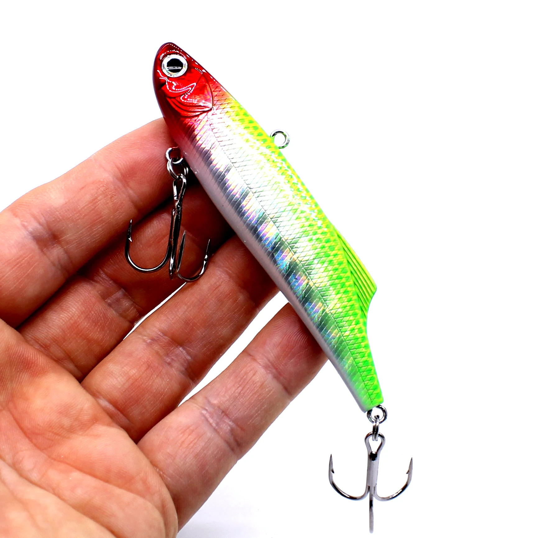 AOCLU Wobbler Super calidad hundimiento VIB vibración 90mm 27g cebo duro señuelo de pesca lubina agua dulce y sal anzuelos VMC fundición larga - imagen 3