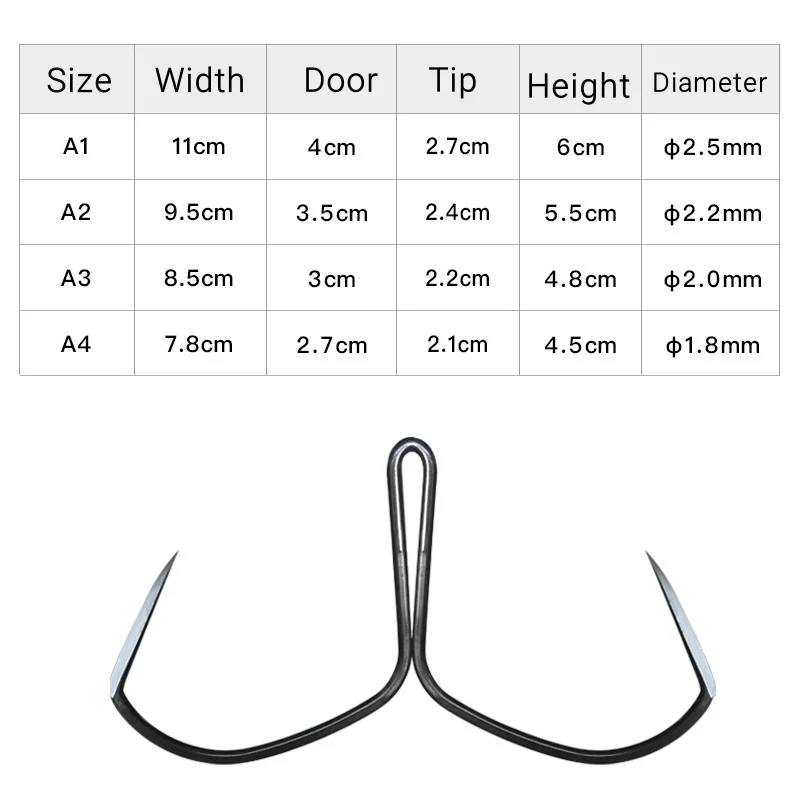Anzuelo de mariposa para pesca en hielo de invierno, punta afilada, moler, sin barba, doble, acero alto en carbono, anzuelos afilados, lote de 5 piezas en oferta - imagen 4