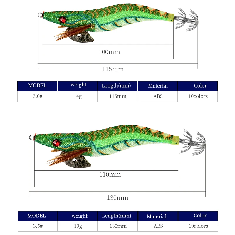 FSDZSO señuelo luminoso de calamar, anzuelo de plantilla, cebo de camarón, pulpo, sepia, plomo, plomo - imagen 3