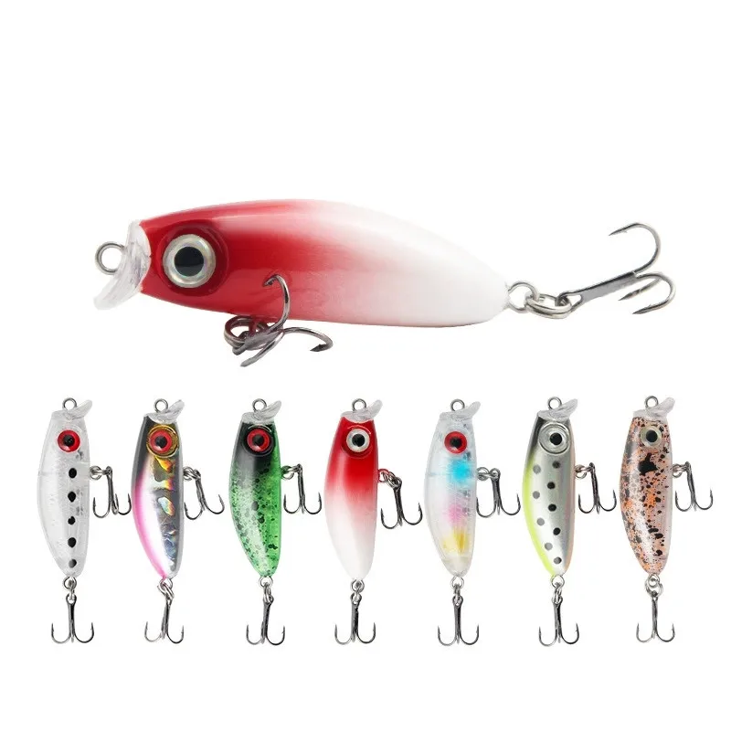 Señuelo de pesca Minnow de hundimiento lento, Wobblers, 43mm, 3g, Isca, cebo duro de plástico Artificial, Mini Crankbait, trucha, Lucio, 1 ud.