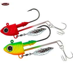타케도 HG03 10g 20g 30g 40g 피쉬 헤드 지그 훅 VIB 스피너 베이트 웜 훅 메탈 지깅 루어 트레블 훅 포함 퍼치 배스용