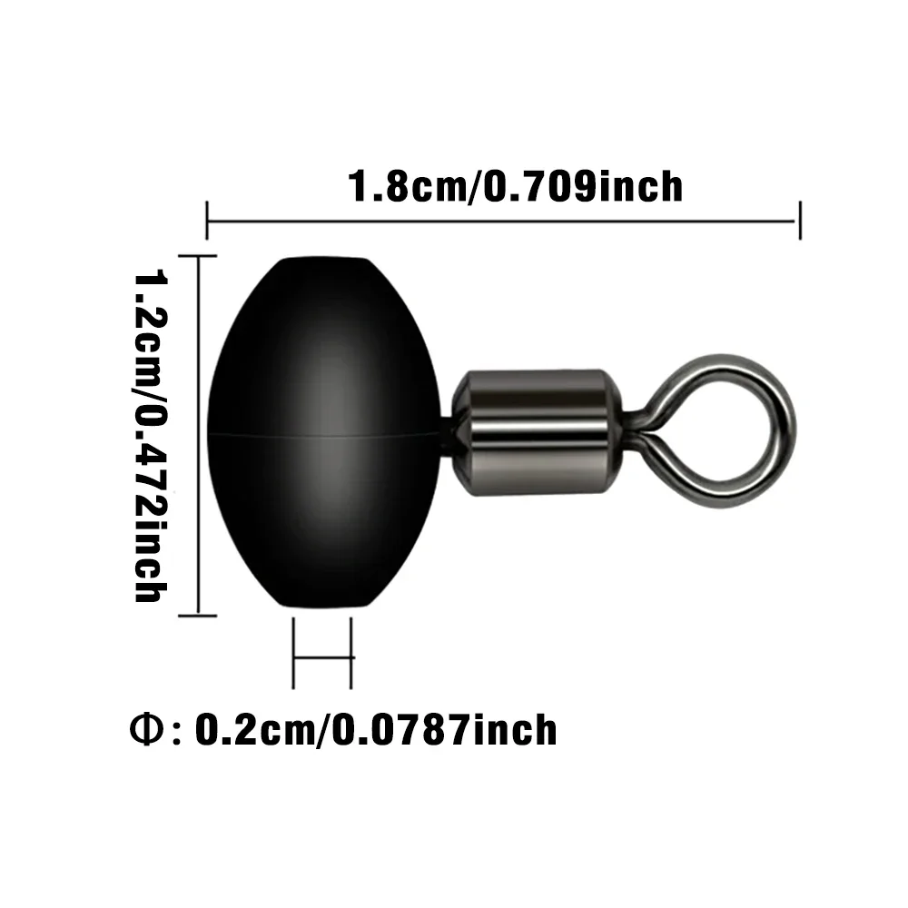 MNFT 10 Uds. De cuentas de aparejo giratorio de polea, color negro, para pesca de carpa marina, Clip de cebo, aparejos de pesca, accesorios - imagen 3