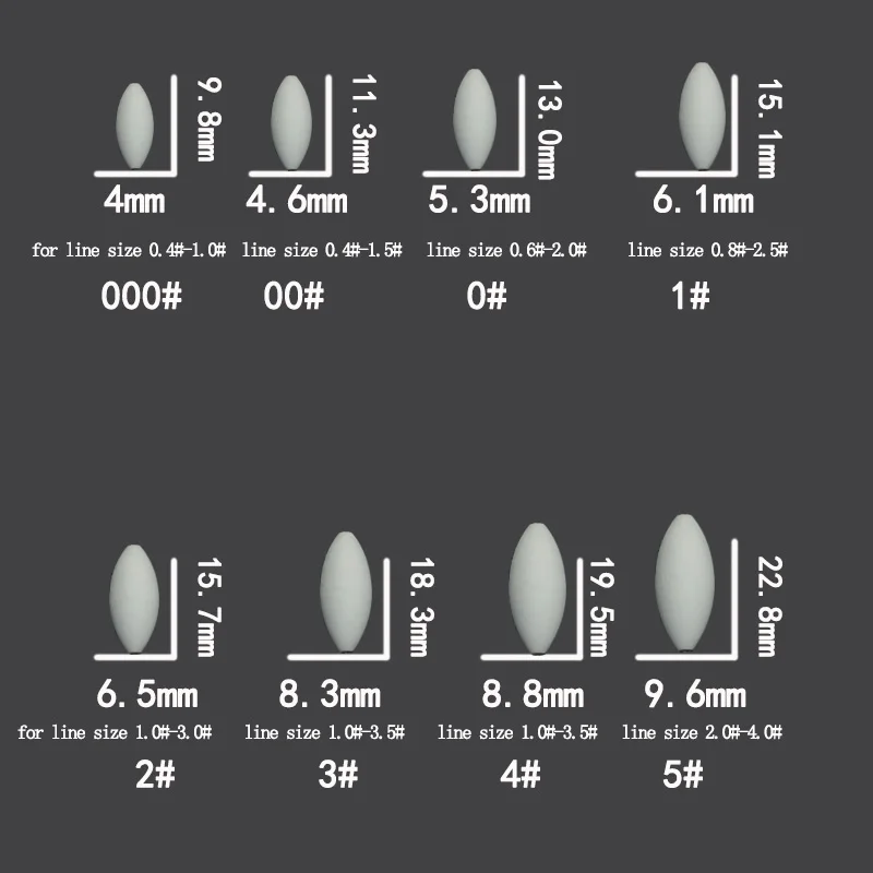 Seven Star Float Beans, accesorio de pesca de carpa, blanco, alta calidad, 5 paquetes por lote, 000 # - 5 #, B454 - imagen 3