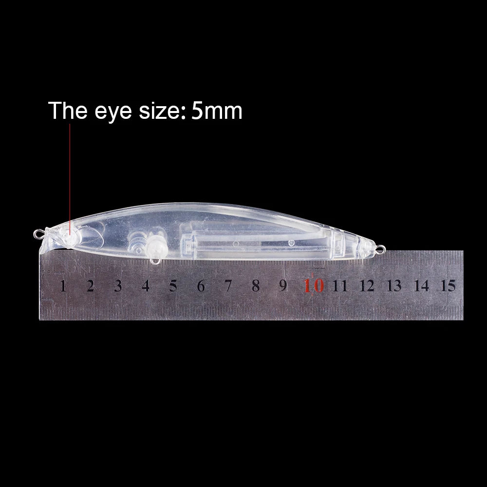 Hanlin-Señuelos de Pesca sin pintar, cebos artificiales en blanco, cuerpo de plástico duro flotante, sonajeros, 10/20 piezas, 12,5 CM, 18,5G - imagen 2