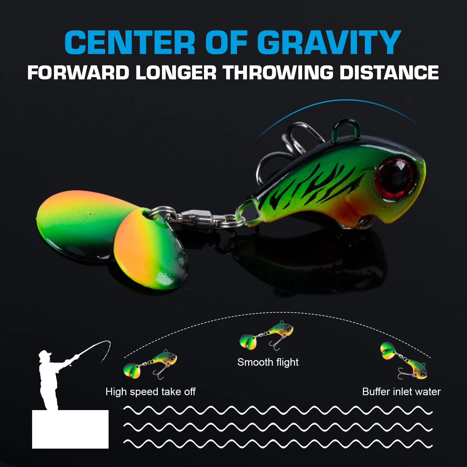 Goture-señuelo tipo cuchara Vib de Metal, 7-14g, 4-6 unids/caja, anzuelos afilados, plantillas para pesca de trucha, Wobbler, cebos duros, aparejos artificiales, accesorios para peces - imagen 4