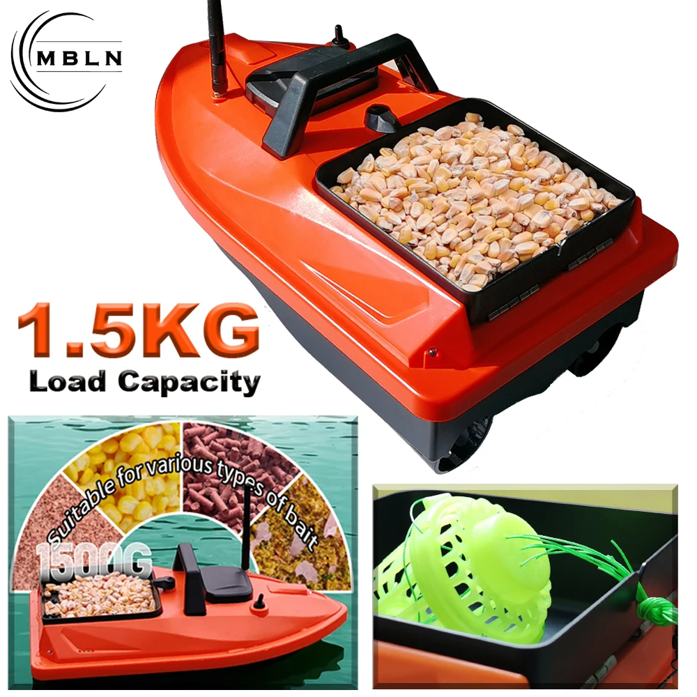 MBLN Mini Bait Boat GPS – 24 puntos de vía, navegación Beidou/GPS, retorno automático, control de crucero, motor dual silencioso, sensor de temperatura del agua - imagen 3