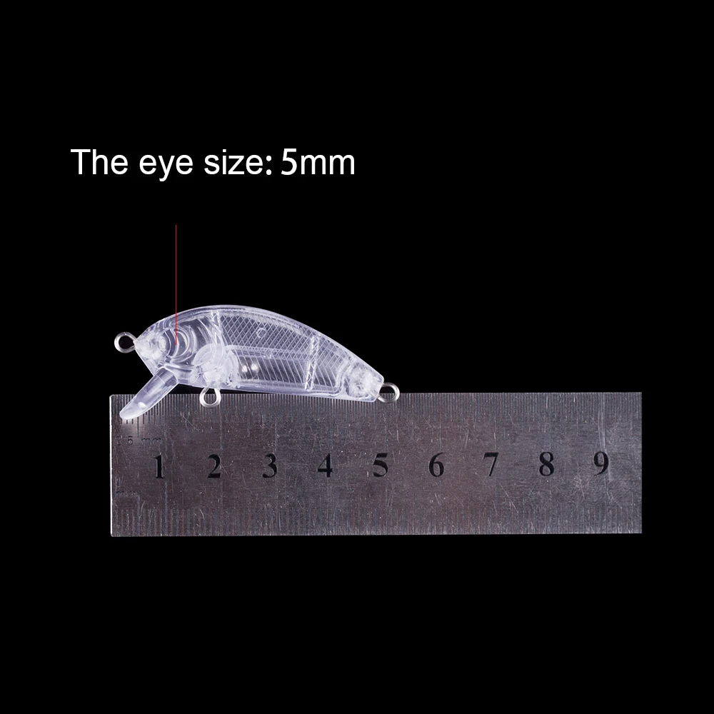 Hanlin-Mini Señuelos de Pesca flotantes, cebos de plástico duro sin pintar, cuerpo transparente, aparejos de lubina en blanco, 10/20 piezas, 5CM, 3G - imagen 2