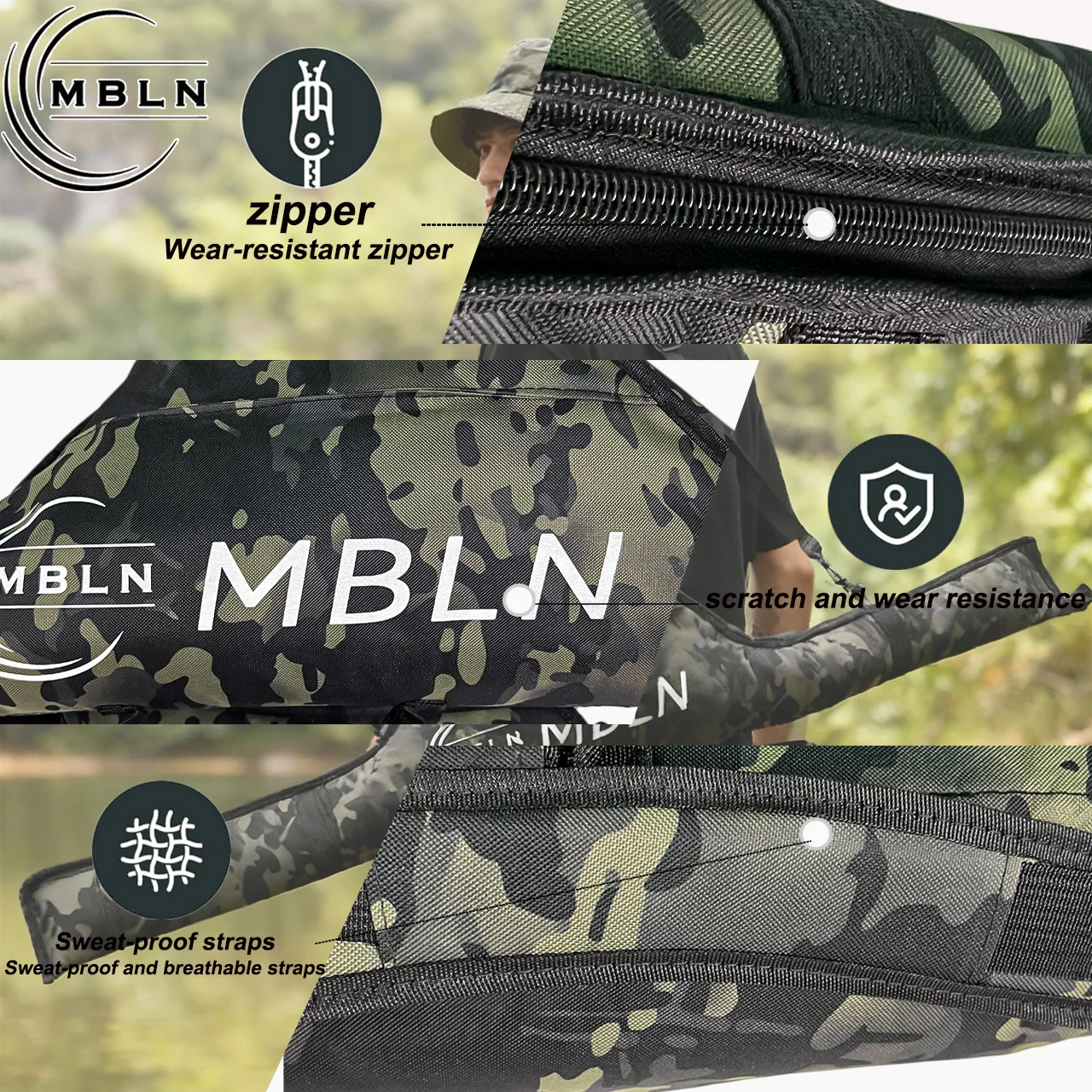 Bolsa plegable para equipo de pesca, tela resistente y cremallera - imagen 5