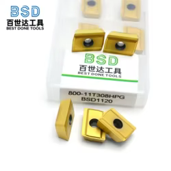 Insertos de Fresado CNC 800-11T308HPG, Herramientas de Corte de Carburo para Procesamiento de Metales, Cuchillas de Fresado de Grado BSD1120