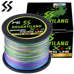 Sougayilang-sedal de pesca de 4 + X, 550M, 350M, 150M, multifilamento de PE trenzado, 13,2-58,4 LB, Fishi de agua dulce y salada